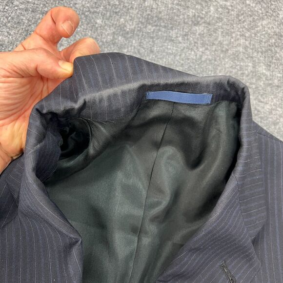 Daniel Cremieux Blazer Mens 42 Navy Pinstripe Classic 3 Button Notch Lapel *READ - Picture 3 of 13